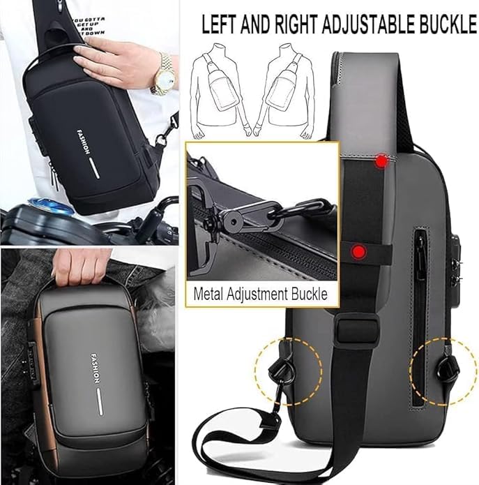 Anti-Theft USB Charging Crossbody Sling Bag