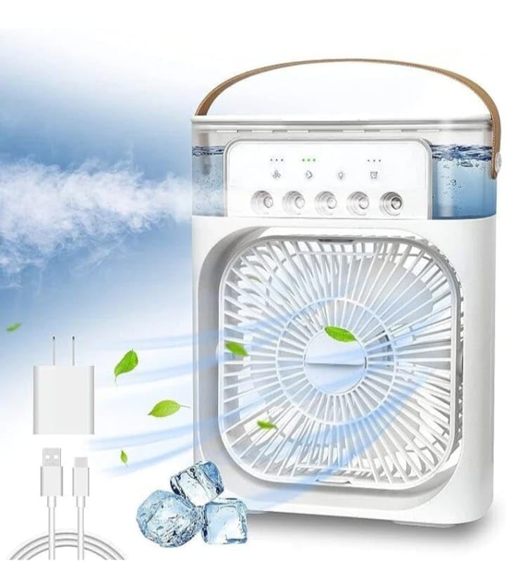 Portable Rechargeable Air Cooler Fan LED Night Light