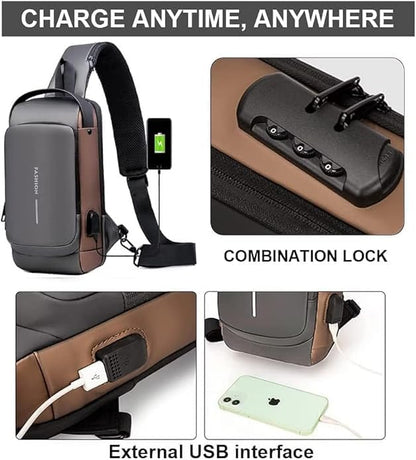 Anti-Theft USB Charging Crossbody Sling Bag