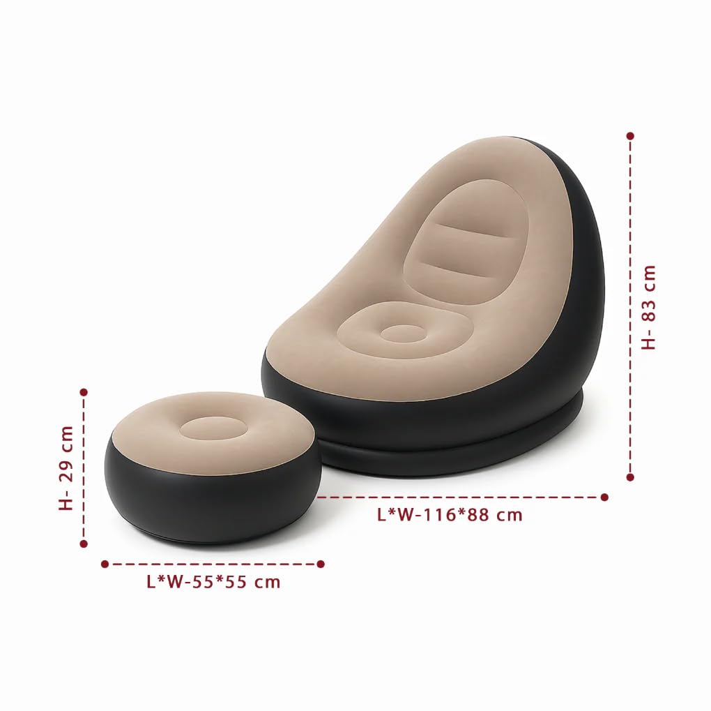 Inflatable Air Sofa Chair with Footstool