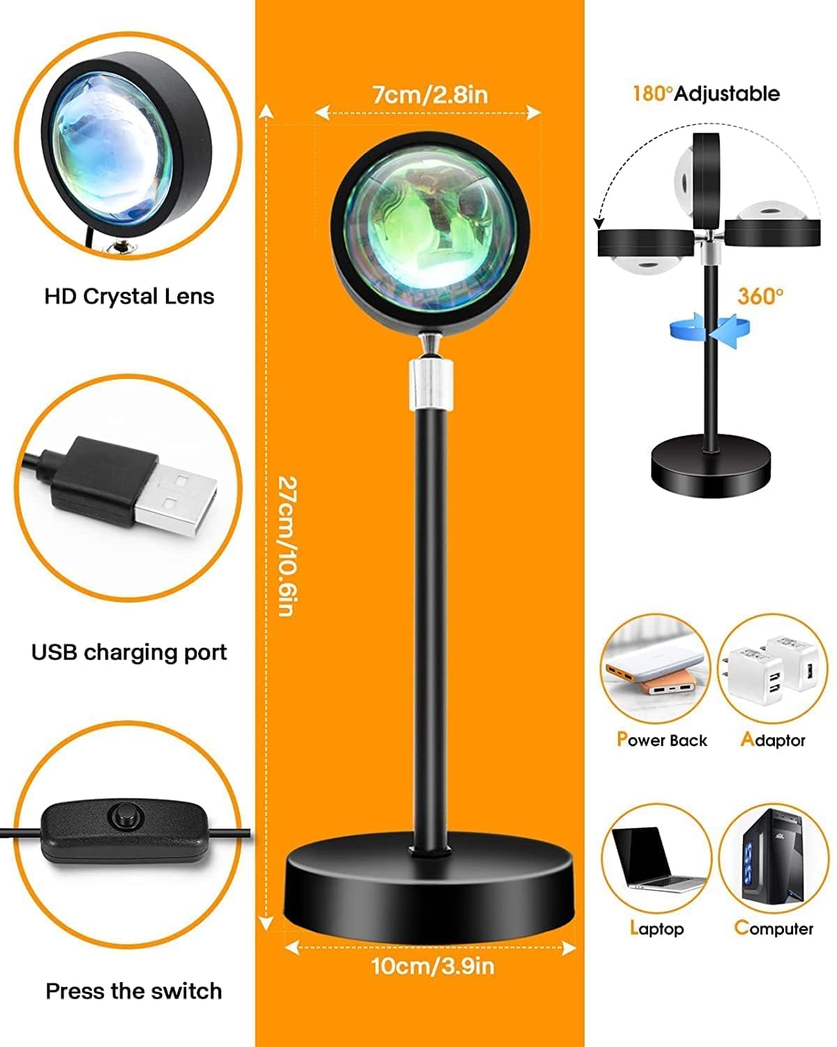 16 Colors RGB Sunset Projection Lamp