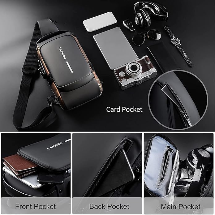 Anti-Theft USB Charging Crossbody Sling Bag