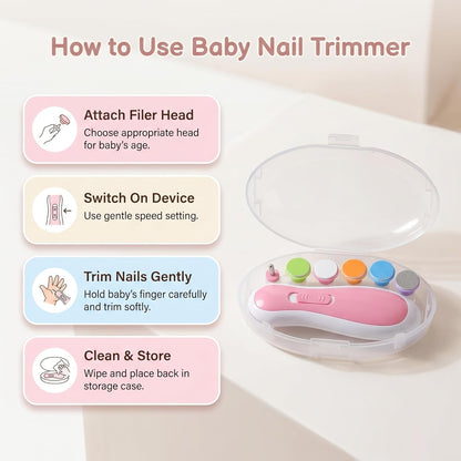 Electric Baby Nail Trimmer Kit | Safe Infant Nail Care Set