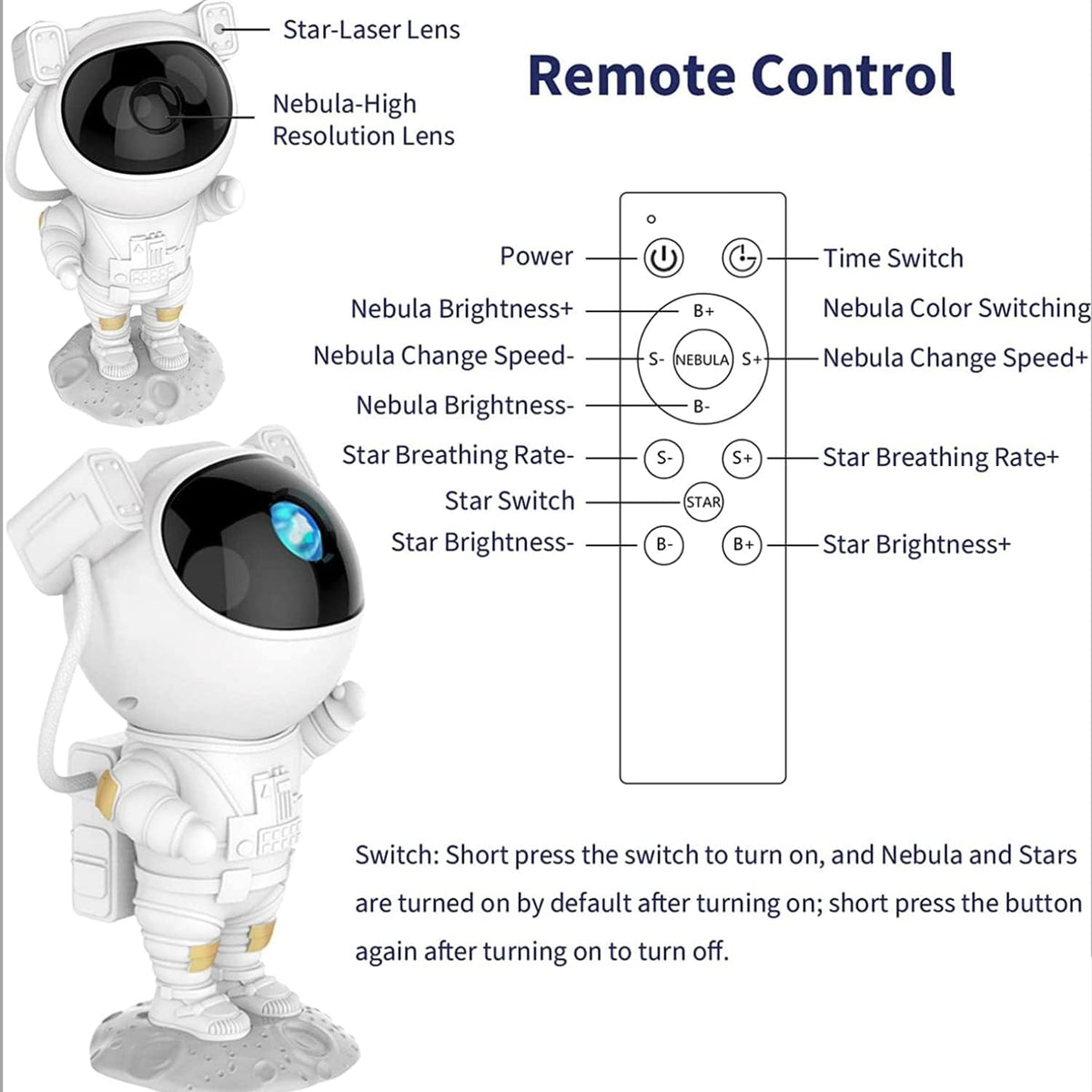 Astronaut Galaxy Star Projector
