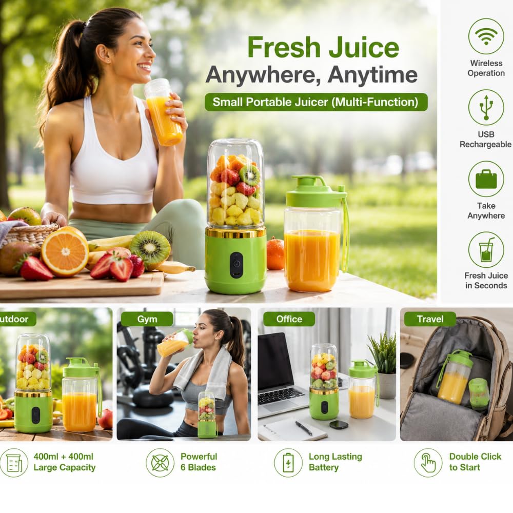 Portable USB Rechargeable Blender Bottle