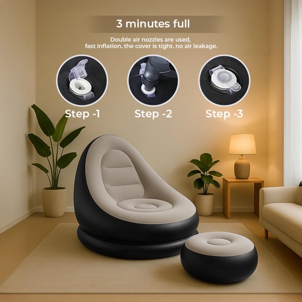 Inflatable Air Sofa Chair with Footstool