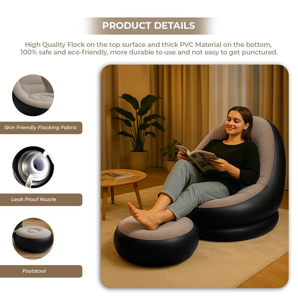 Inflatable Air Sofa Chair with Footstool