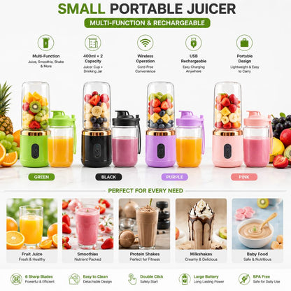 Portable USB Rechargeable Blender Bottle