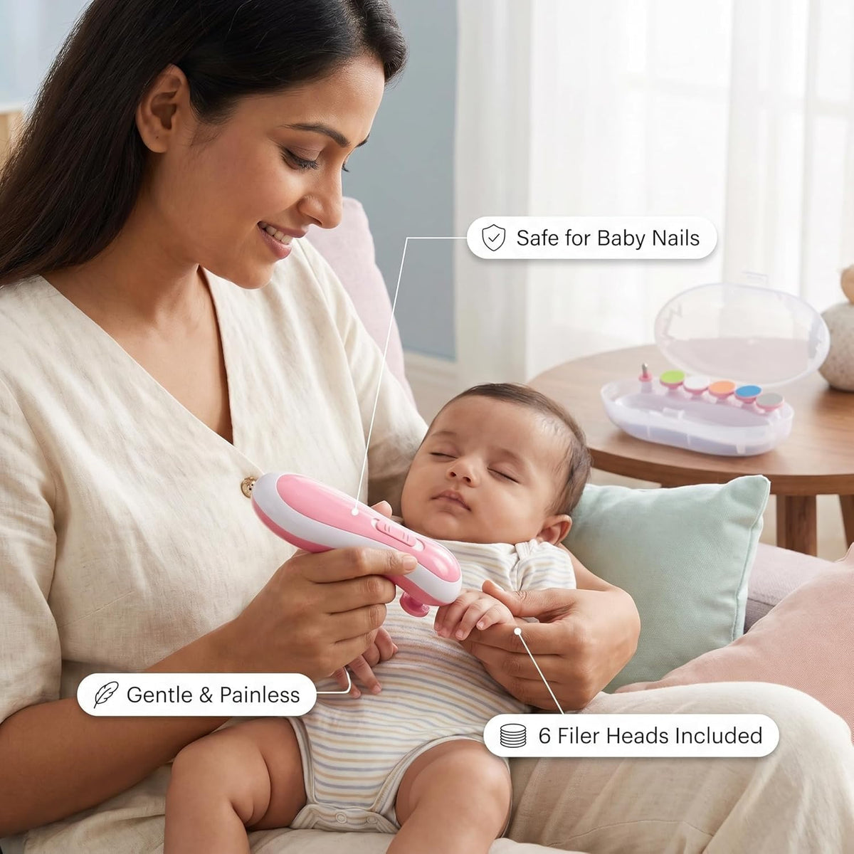 Electric Baby Nail Trimmer Kit | Safe Infant Nail Care Set