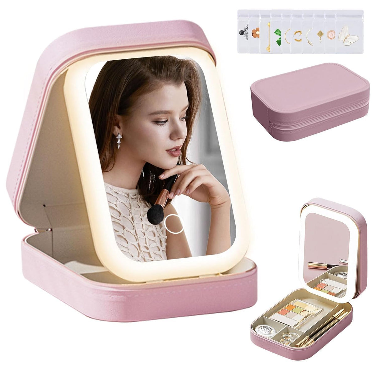 LED Makeup Mirror with Storage Box