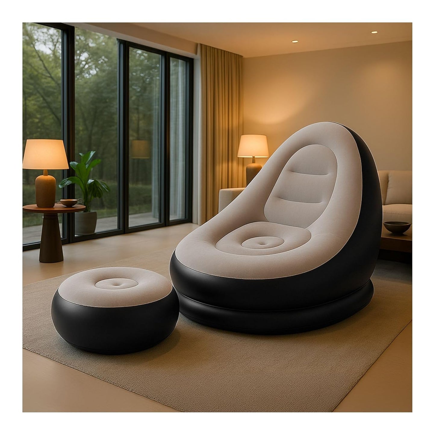 Inflatable Air Sofa Chair with Footstool