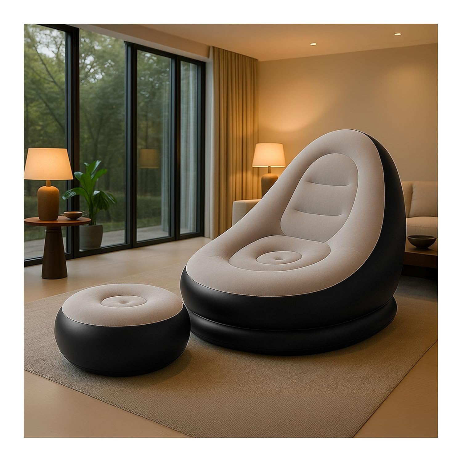 Inflatable Air Sofa Chair with Footstool