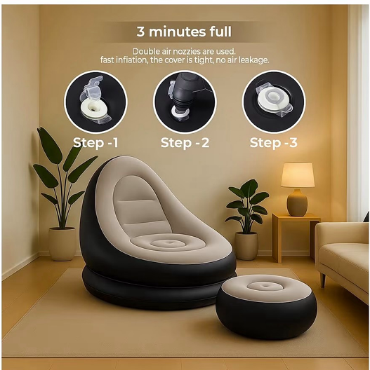 Inflatable Air Sofa Chair with Footstool