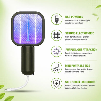 USB Rechargeable Electric Mosquito Swatter Racket
